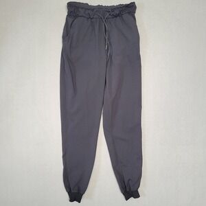 Lululemon Black High Rise Tapered Joggers Sz 4 Drawstring Waist Activewear Pants